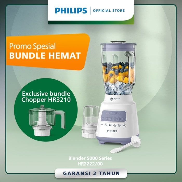 Philips Blender 5000 Series HR2222/00 with Chopper HR3210/55 - 1