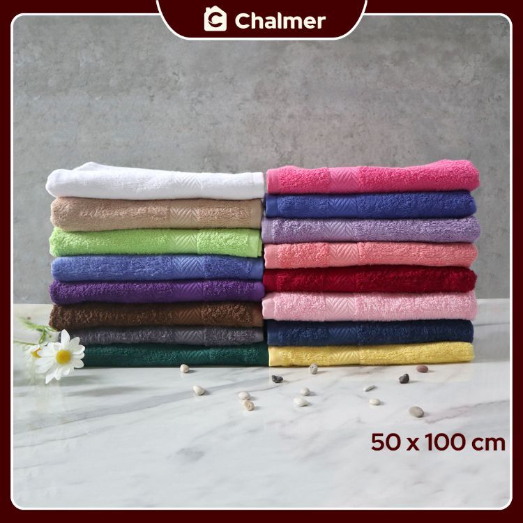 Handuk Mandi Chalmer 50x100 cm Medium Handuk Travel - Biru Sedang - 6