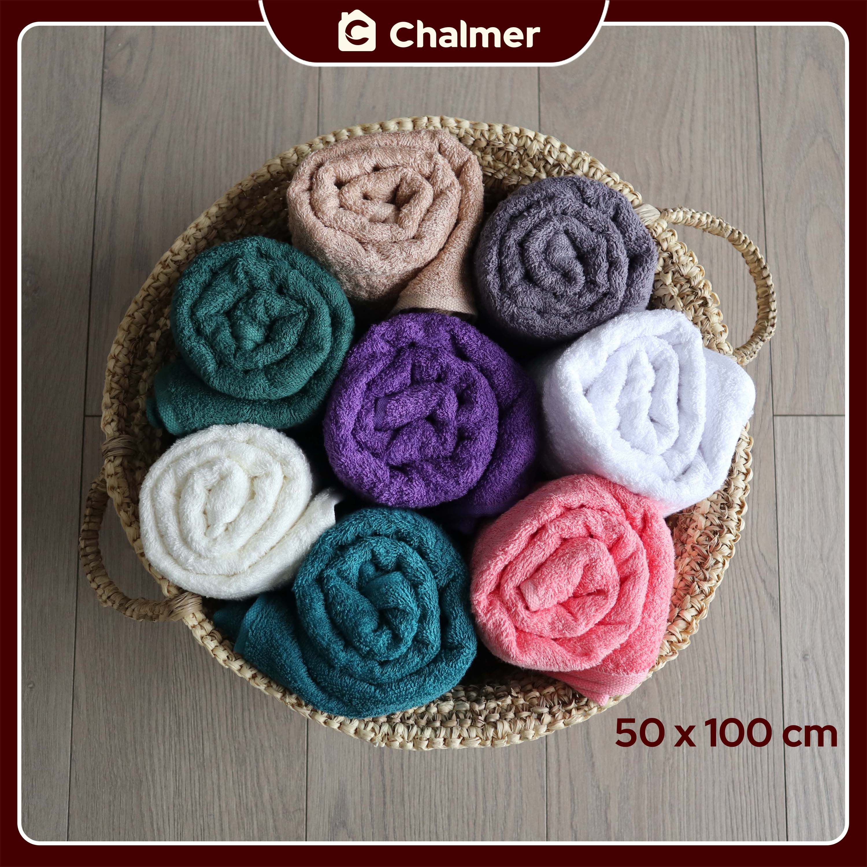 Handuk Mandi Chalmer 50x100 cm Medium Handuk Travel - Biru Sedang - 12