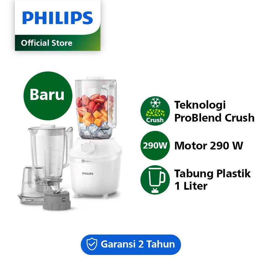 Philips Blender 3000 Series - HR2042/50 Kapasitas 1L (Putih) - 1
