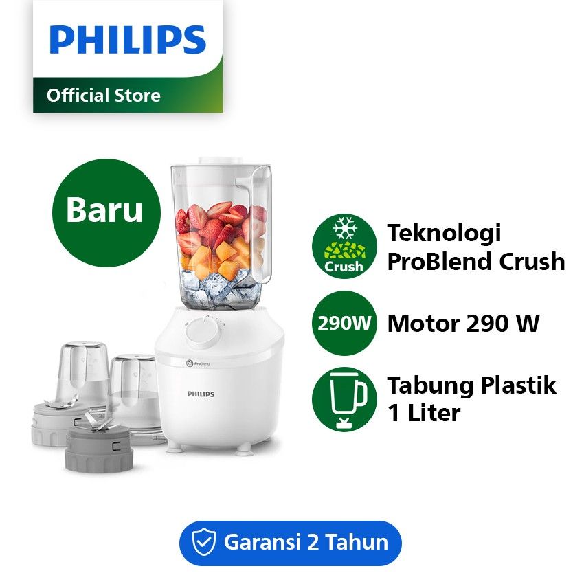 Philips Blender 3000 Series - HR2042/30 Kapasitas 1L (Putih) - 1