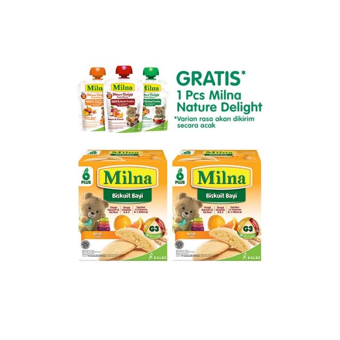 2 MILNA Baby Biskuit Jeruk 130g Free Milna Nature Delight - 2
