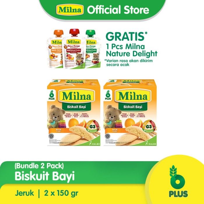 2 MILNA Baby Biskuit Jeruk 130g Free Milna Nature Delight - 1