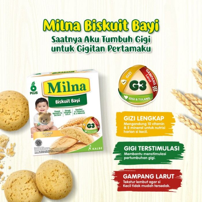 2 MILNA Baby Biskuit Beras Merah 130g Free Milna Nature Delight - 3