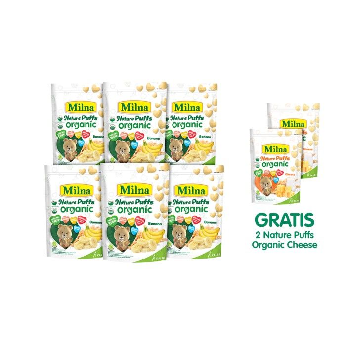 6 Milna Nature Puffs Organic Banana Free Nature Puff Cheese - 2