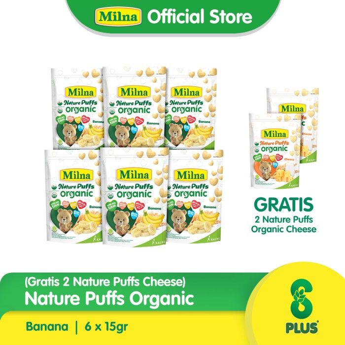 6 Milna Nature Puffs Organic Banana Free Nature Puff Cheese - 1