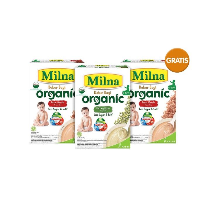 2 Milna BO 6+ Beras Merah Kacang Hijau 120G Free BO 6+ BM 120G - 2