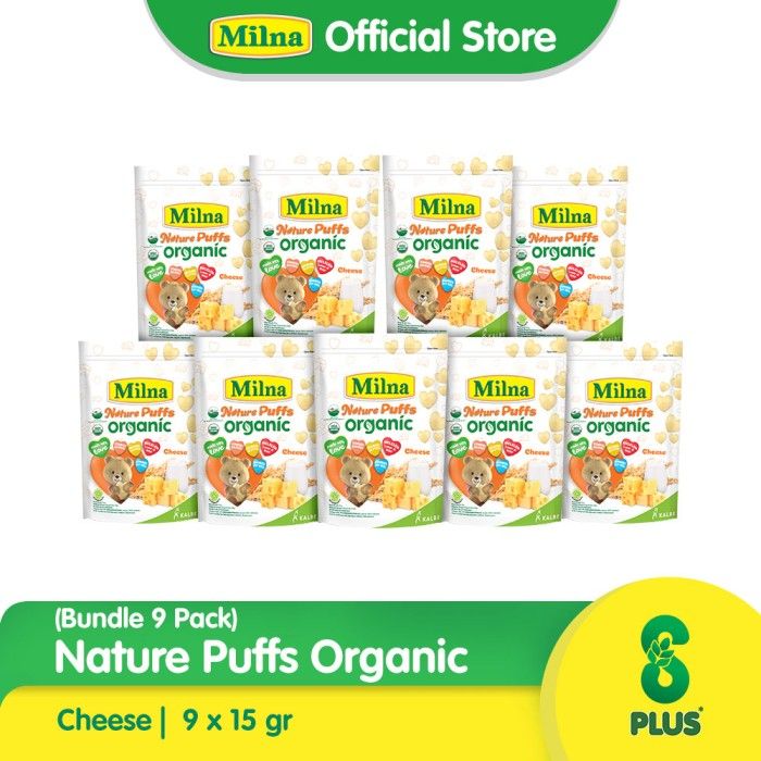 Milna Nature Puffs Organic Keju 15G (9 Pack) - 1
