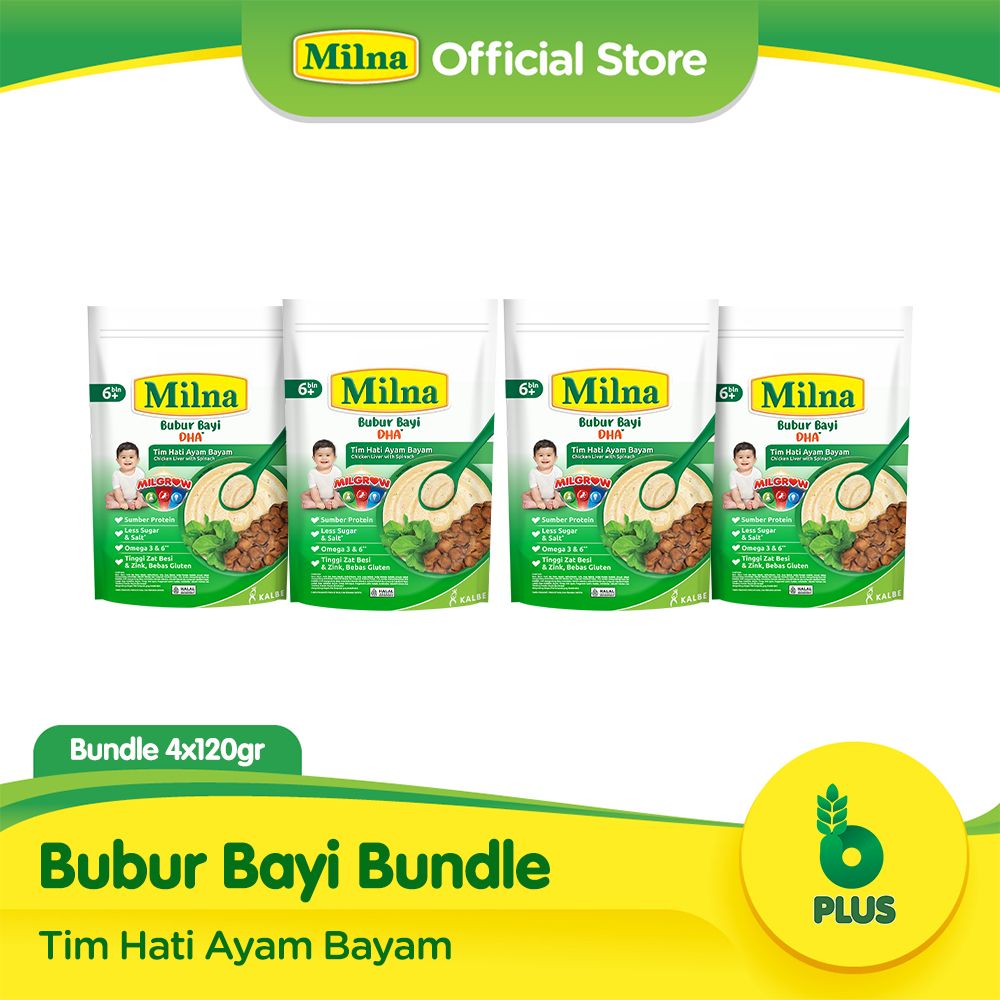 Milna Bubur Reguler 6+ Tim Hati Ayam Bayam 120G (4 pack) - 1