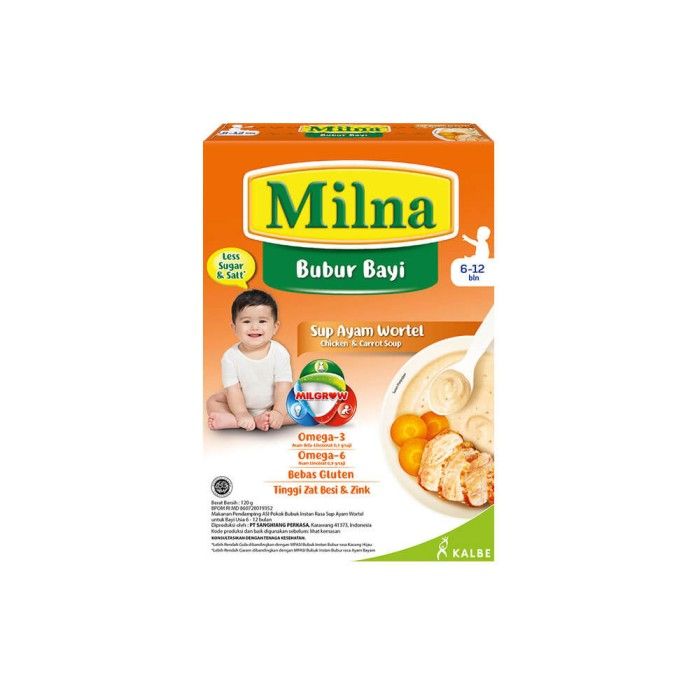 Milna Bubur Reguler 6+ Sup Ayam Wortel 120G (4 pack) - 3
