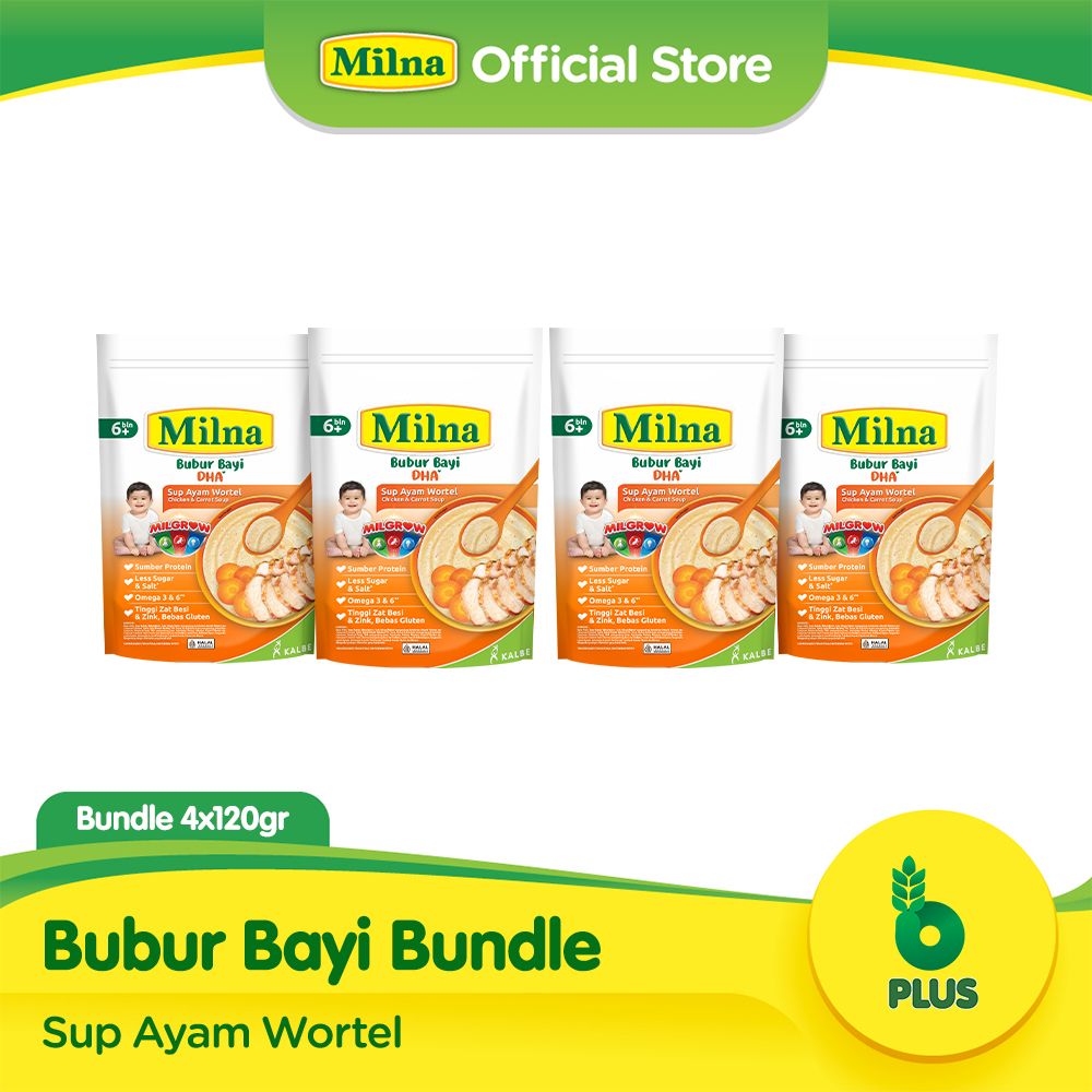 Milna Bubur Reguler 6+ Sup Ayam Wortel 120G (4 pack) - 1