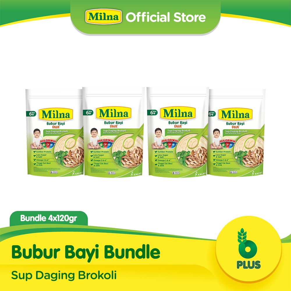 Milna Bubur Reguler 6+ Sup Daging Brokoli 120G (4 pack) - 1