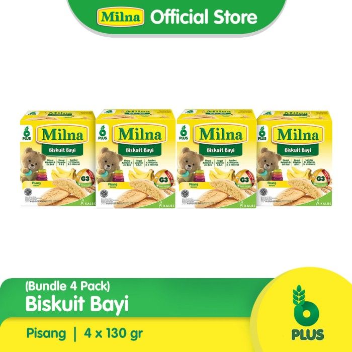 Milna Baby Biskuit Pisang 130 G (4 Pack) - 1