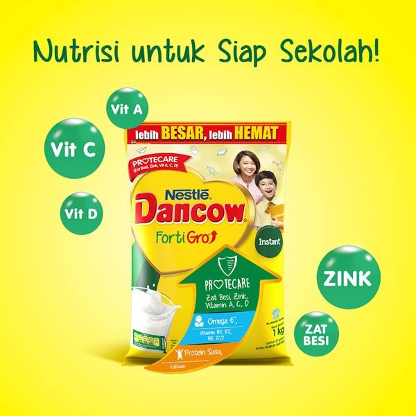 DANCOW FortiGro Instant 1kg GRATIS 2 Biskuit (Marie Susu & Chocolate) - 3
