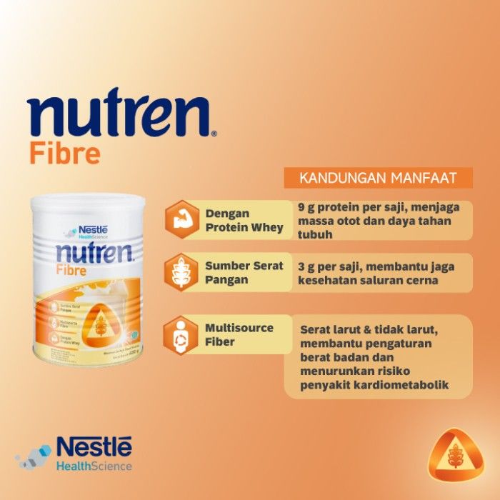 NESTLE NUTREN Fibre Susu Nutrisi Vanila Kaya Serat Kaleng 400g - 4