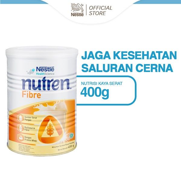 NESTLE NUTREN Fibre Susu Nutrisi Vanila Kaya Serat Kaleng 400g - 1