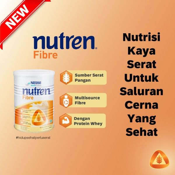 NESTLE NUTREN Fibre Susu Nutrisi Vanila Kaya Serat Kaleng 400g - 2