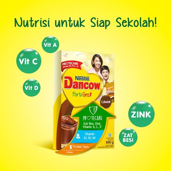 Nestle DANCOW FortiGro Susu Bubuk Susu Anak Coklat 800g x 2pcs - 2