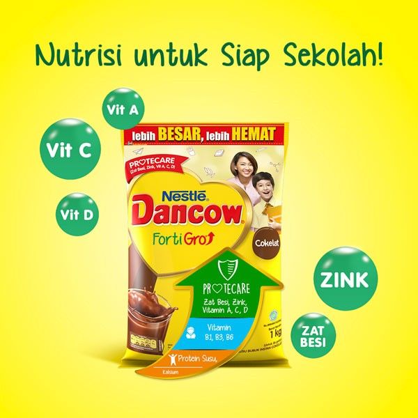 DANCOW FortiGro Susu Bubuk Susu Anak Coklat Pouch 1kg Promo Hadiah - 2