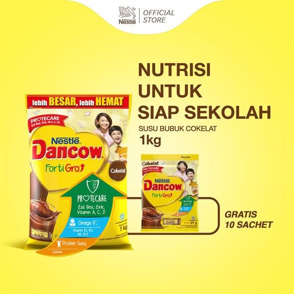 DANCOW FortiGro Susu Bubuk Susu Anak Coklat Pouch 1kg Promo Hadiah - 1