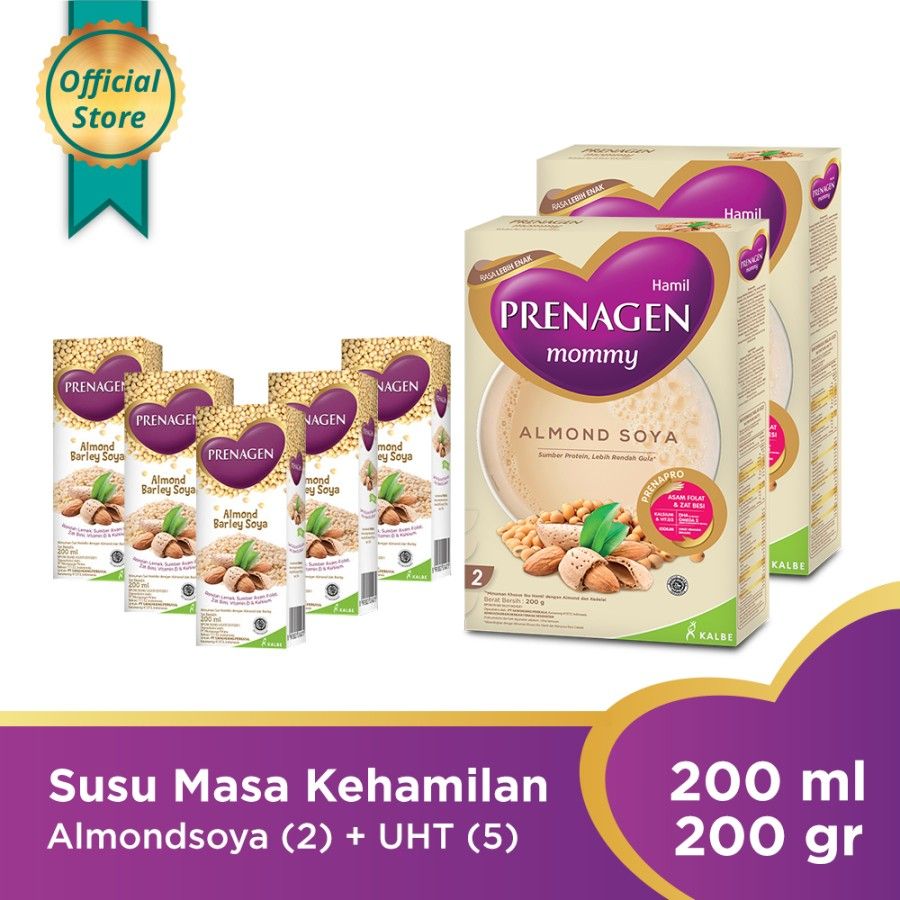 PRENAGEN mommy Almosoy 2 pack + UHT Almonsoy 5 pack - 1