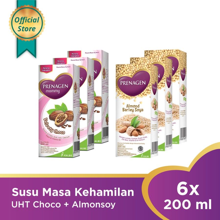 PRENAGEN mommy UHT Choco 3 pack + Almonsoy 3 pack - 1