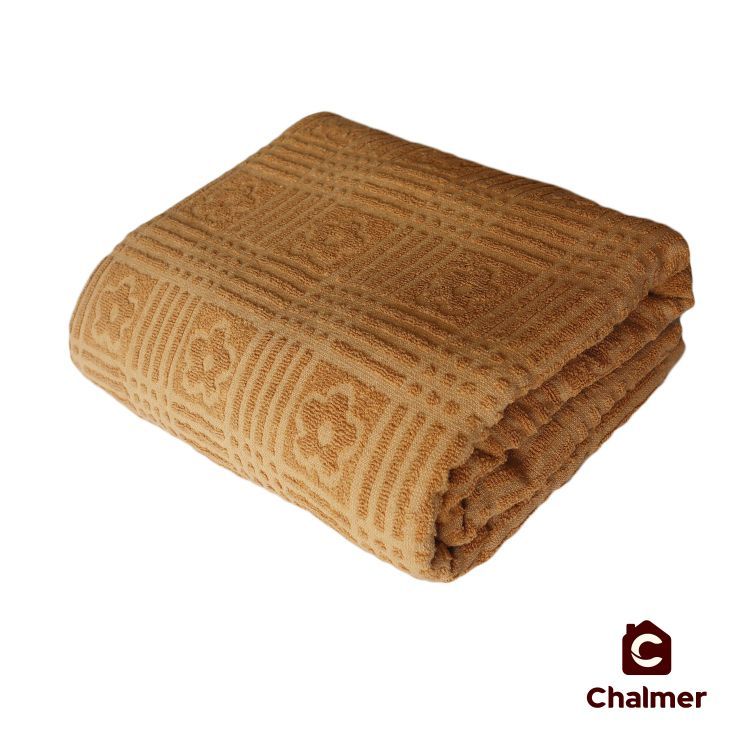 Selimut Katun Chalmer Ukuran 145x200 cm Terry Cloth Towel Blanket - Light Brown - 1