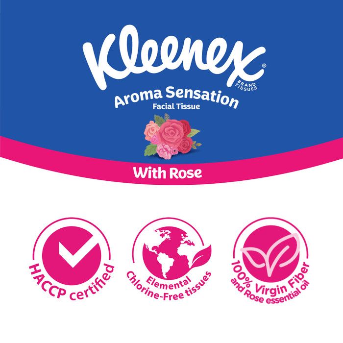 Kleenex Facial Tissue Rose Aroma Sensation 3 Ply 44s [4 Packs] - 2