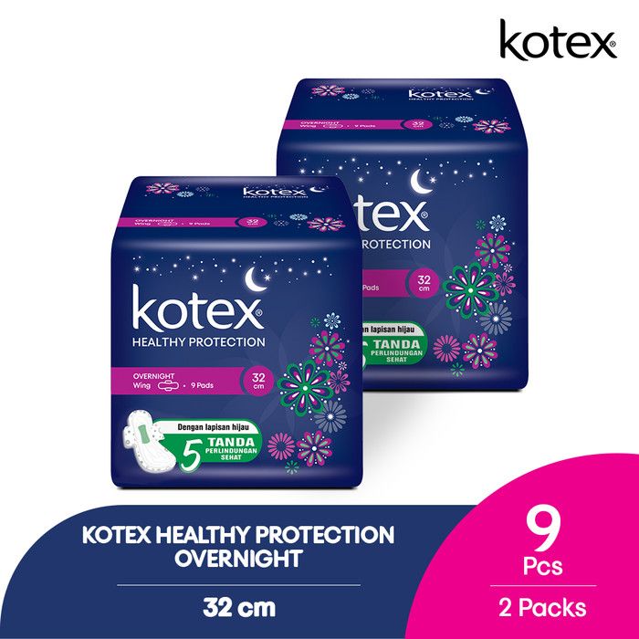 Kotex Healthy Protection Overnight 32 cm 9s 2 Pack - 1