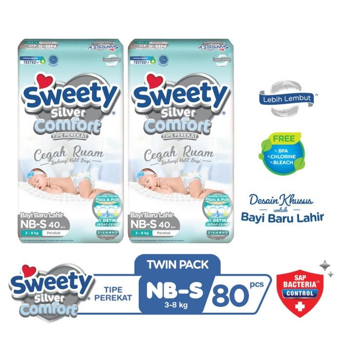 Sweety Silver Comfort NB S 40s TWINPACK - 1