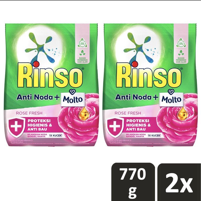 Rinso Molto Deterjen Bubuk Rose Fresh 770G isi 2 - 1