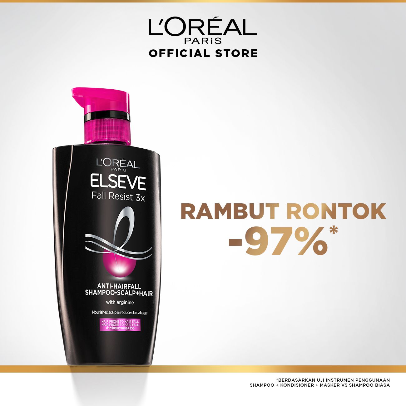 L'Oreal Paris Fall Resist 3X Anti Hair-Fall Shampoo 410 ml - 2