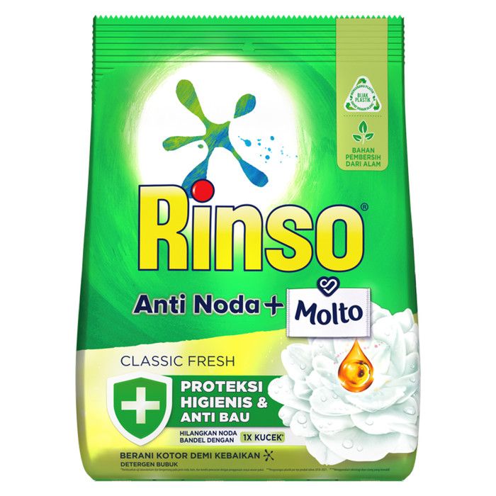 Rinso Molto Deterjen Bubuk Anti Noda Classic Fresh 1,8kg Twin Pack - 2