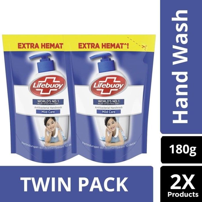 Lifebuoy Hand Wash Mildcare Refill 180ml - Twin Pack - 1