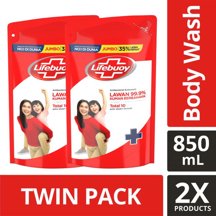 Lifebuoy Sabun Cair Total 10 Refill 850Ml Twin Pack - 1