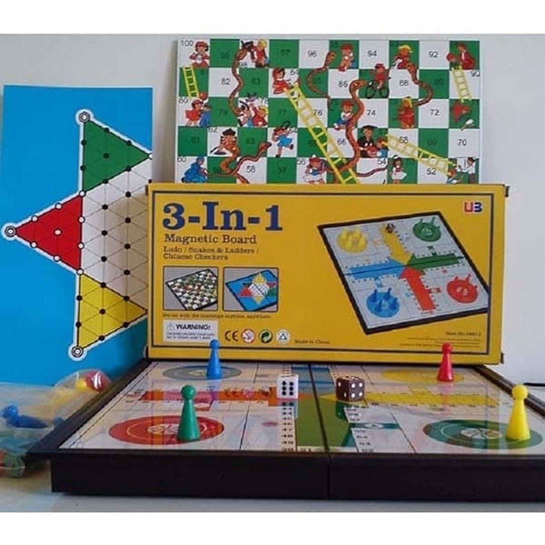 Magnetic Board Game 3 In 1 - Ludo-Halma- Ular Tangga- Mainan Edukatif - 2