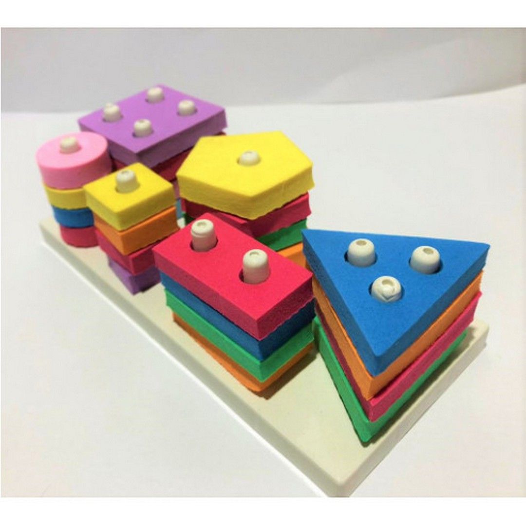 Pe01 Geo 6 Bentuk Mainan Edukatif Plastik / Edukasi Anak Puzzle Balok - 3