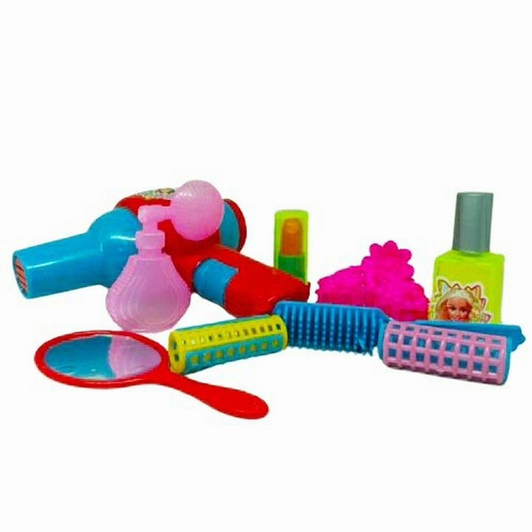 Beauty Salon Childrens Real Hair Dryer Set Kids Makeup Set For