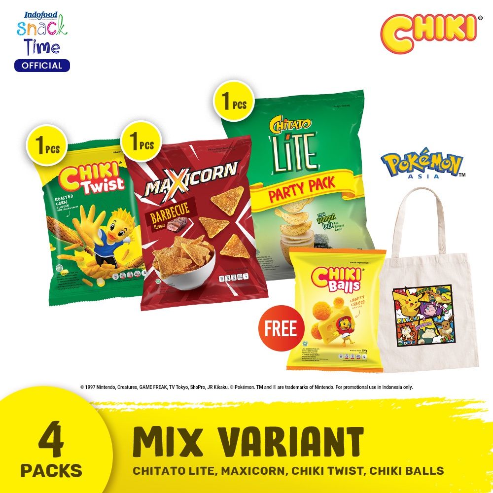 Paket Totebag Pokemon Artwork 4 - Free Chiki Ball 200 Gr - 1