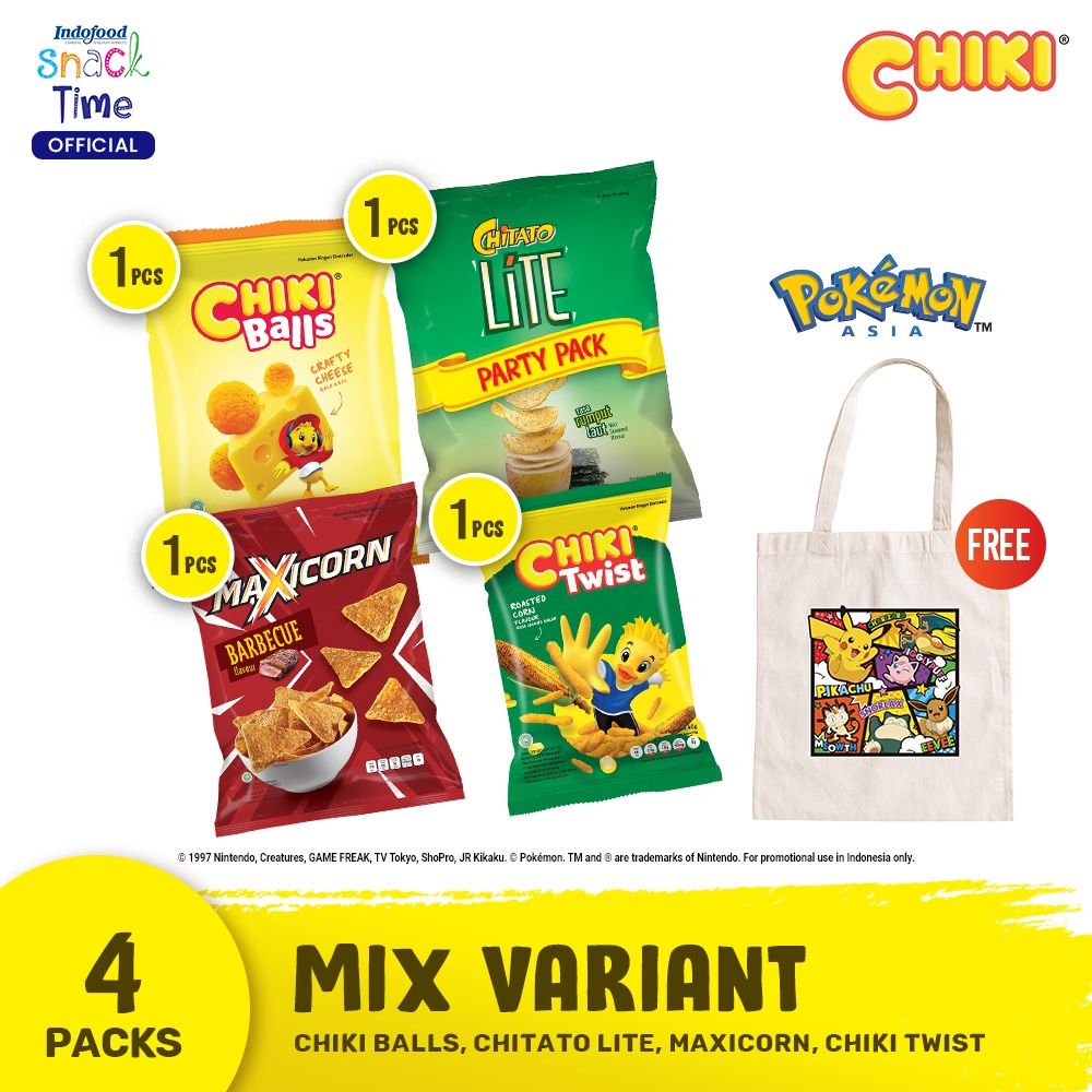 Indofood Snack Time - Paket Totebag Pokemon Artwork 4 - 1