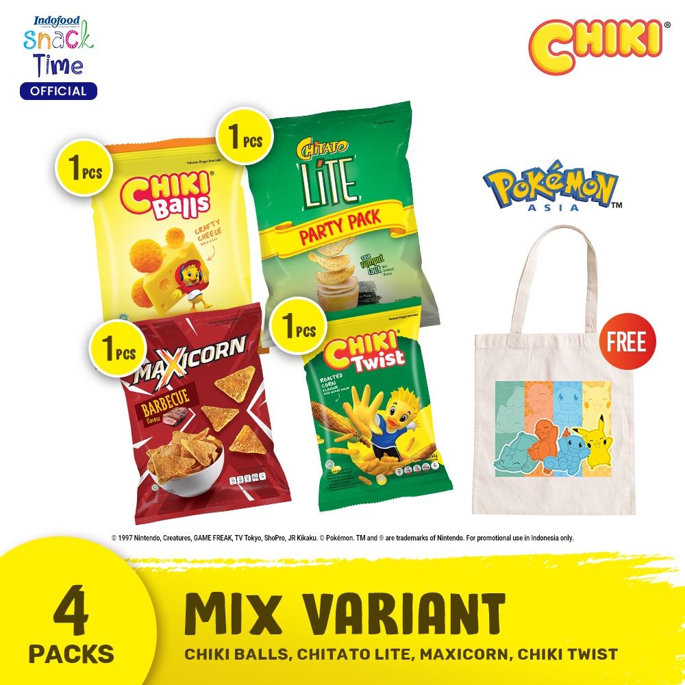 Indofood Snack Time - Paket Totebag Pokemon Artwork 3 - 1