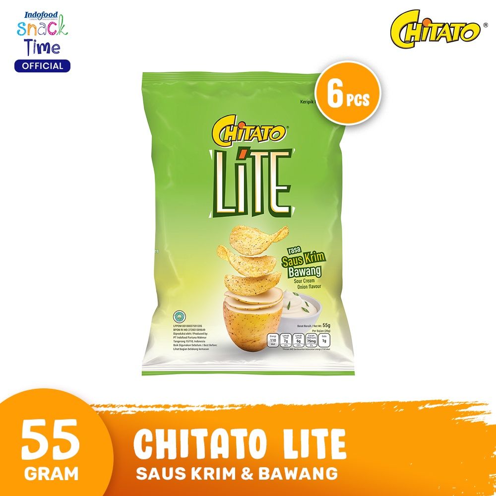 Chitato Lite Saus Krim & Bawang 55 Gr - 6 Pcs - 1