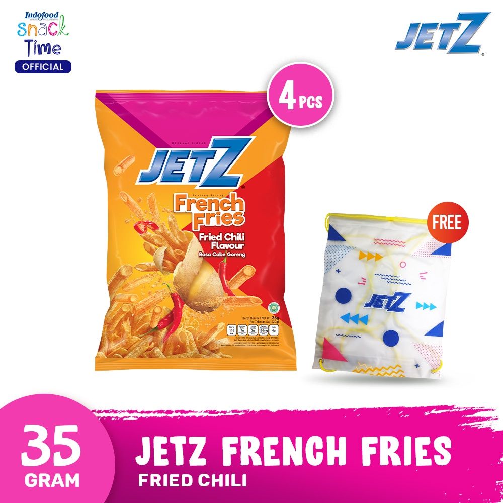 JetZ Hollow Fried Chili 35 Gr [4 Pcs] - Free 1 Pcs Drawstring Bag - 1