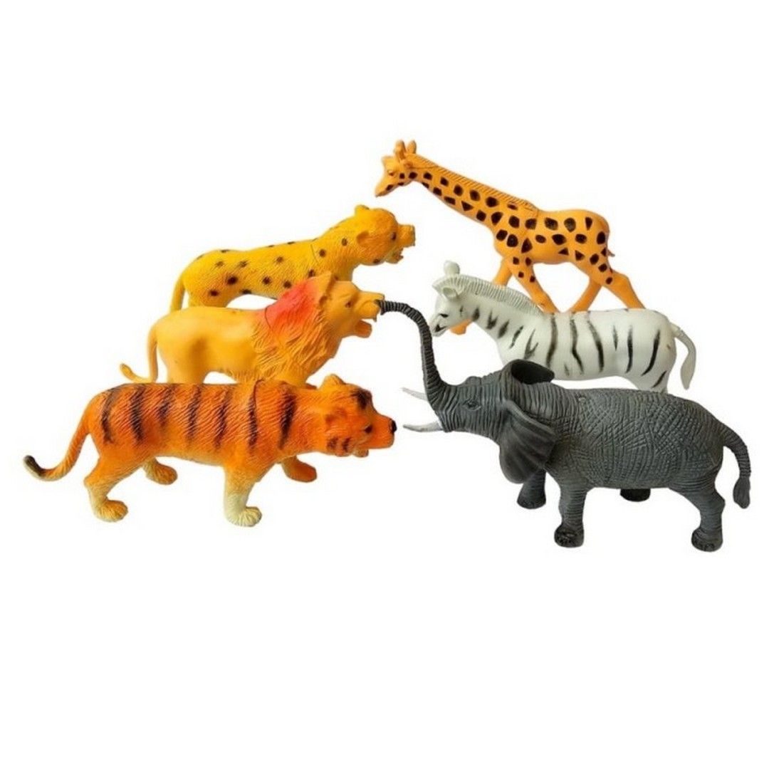 Set Miniatur Wild Animal Mainan Hewan Binatang Karet Besar Isi 6 Pcs - 2