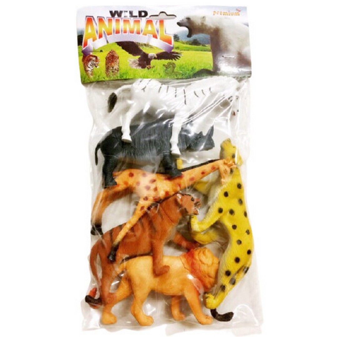 Set Miniatur Wild Animal Mainan Hewan Binatang Karet Besar Isi 6 Pcs - 1