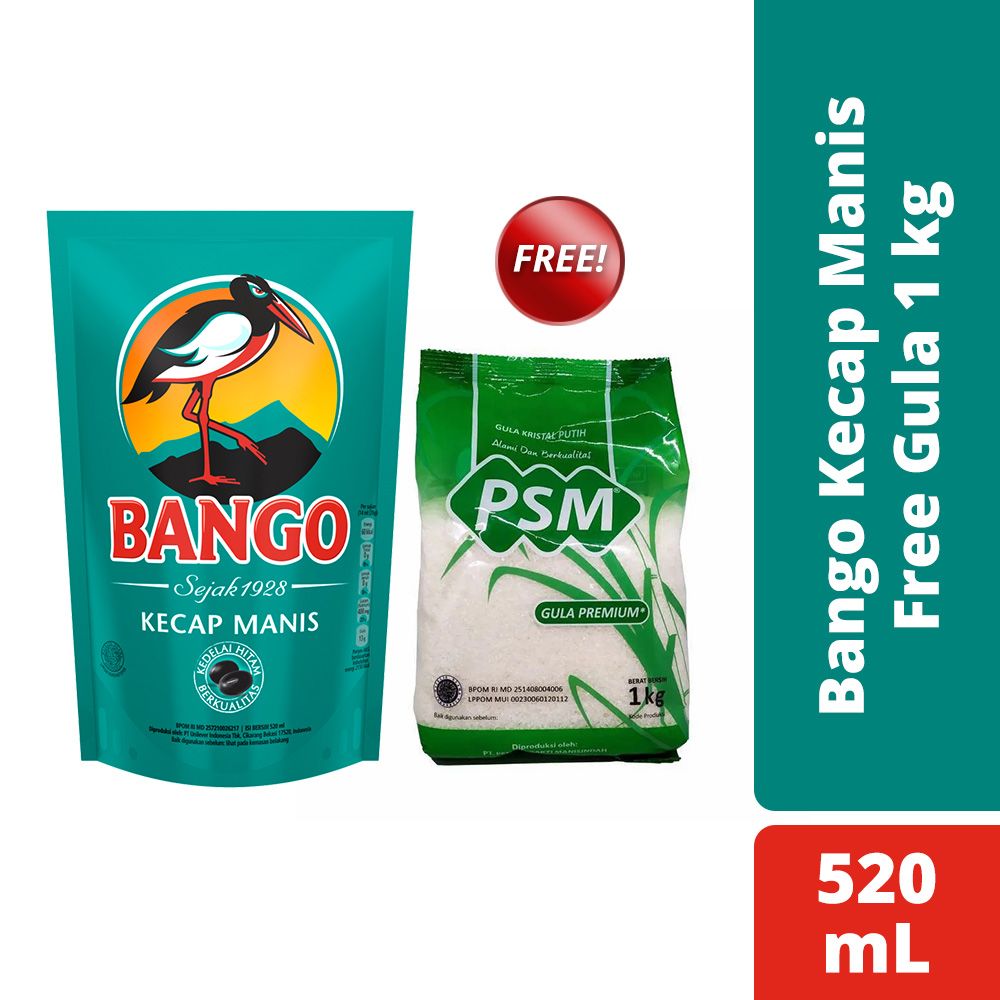 Bango Kecap Manis Pouch 520ML Free Gula 1kg - 1