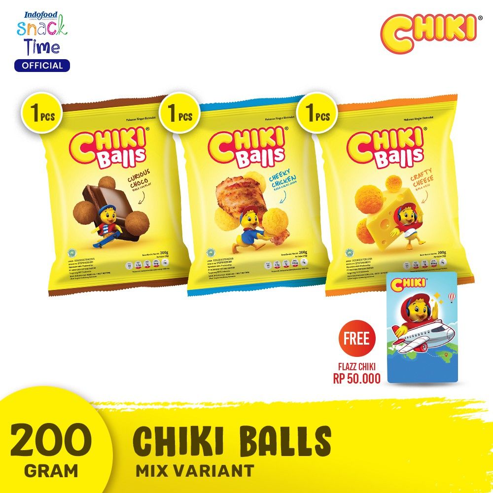 Chiki Ball All Variant 200 Gr - Free 1 Pcs Flazz BCA Pesawat - 1