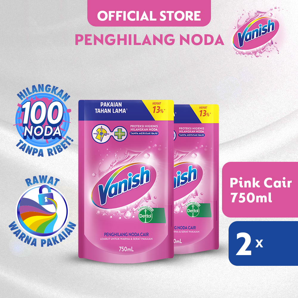 Vanish Cair Pink Penghilang Noda 750ml x2 - 1