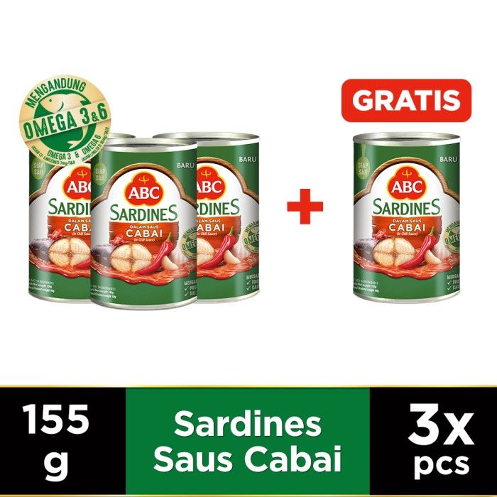 ABC Sarden Saus Cabai 155 g - Buy 3 Get 1 pcs Free - 1