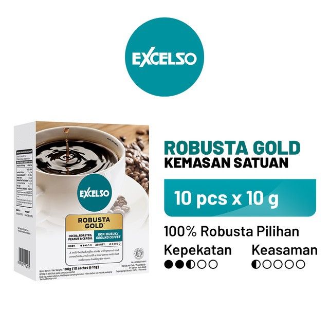 EXCELSO Robusta Gold - Bubuk Kopi 1 Folding Box (10 x 10 gr) - 1